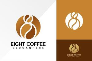 acht Kaffee-Logo-Design, Coffee-Shop-Business-Logos-Vektor, modernes Logo, Logo-Design-Vektor-Illustrationsvorlage vektor