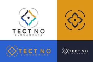 tect logotyp vektor, tecnology logo design, modern logotyp, logo design vektor illustration mall