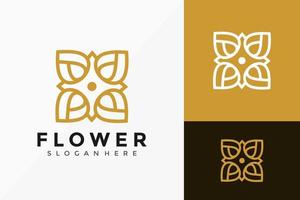 königliches Blumenlogodesign, elegante moderne Logos entwerfen Vektorillustrationsschablone vektor