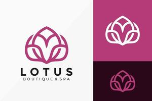 abstraktes Lotusblatt-Logo-Symbol-Vektor-Design. Luxus, einfache, minimale und elegante Logo-Design-Vektor-Illustrationsvorlage vektor