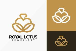 Royal Lotus Schmuck Logo-Design, Markenidentitätslogos entwirft Vektorillustrationsvorlage vektor