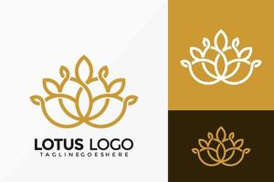 lyxig skönhet lotusblom logotyp vektordesign. abstrakt emblem, designkoncept, logotyper, logotypelement för mall. vektor