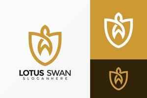 Lotus-Schwan-Logo-Vektor-Design. abstraktes Emblem, Designkonzept, Logos, Logoelement für Vorlage. vektor