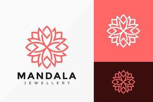 mandala blomma smycken logotyp vektor design. abstrakt emblem, designkoncept, logotyper, logotypelement för mall.