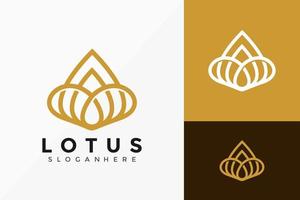 Goldenes Lotus-Boutique-Logo-Design, kreative moderne Logos-Designs Vektor-Illustrationsvorlage vektor