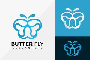Schmetterlingsliebeslogodesign, Markenidentitätslogos entwirft Vektorillustrationsschablone vektor