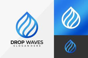 Drop Wave-Logo-Design, moderne Logo-Designs-Vektor-Illustrationsvorlage vektor