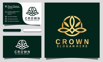 golden royal crown vintage logo design vektorillustration, visitkortsmall vektor