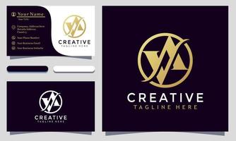 modernes elegantes buchstaben av va logo design und vorlage. Gold kreative va Logos Symbol Vektor Visitenkarte