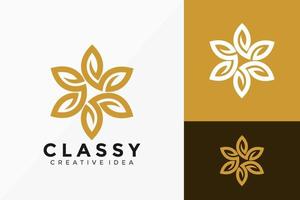 klassisches Schönheitsblumenlogo-Vektordesign. abstraktes Emblem, Designkonzept, Logos, Logoelement für Vorlage. vektor