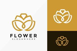königliches Blumenschmuck-Logo-Design, elegante moderne Logos-Designs Vektor-Illustrationsvorlage