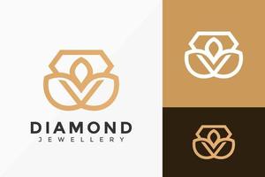 Diamantschmuck-Logo-Design, Markenidentitätslogos-Designs Vektor-Illustrationsvorlage vektor