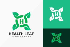 Gesundheit Blatt-Logo-Design. kreative Ideenlogos entwirft Vektorillustrationsschablone vektor