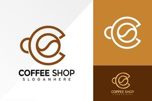 bokstaven c kafé logotyp design, koffein företag logotyper vektor, modern logotyp, logo design vektor illustration mall