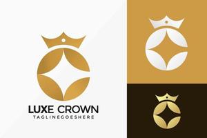 bokstaven c lyx kronan logotyp vektor design. abstrakt emblem, designkoncept, logotyper, logotypelement för mall.