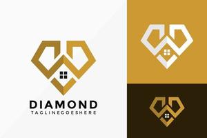 bokstaven w diamant hus logotyp vektor design. abstrakt emblem, designkoncept, logotyper, logotypelement för mall.