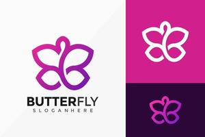 buntes Schmetterlingslogo-Vektordesign. abstraktes Emblem, Designkonzept, Logos, Logoelement für Vorlage. vektor