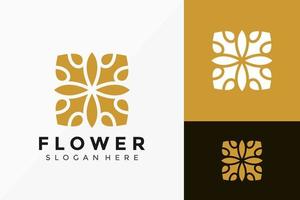 goldene Blumenmode-Logo-Design. kreative Ideenlogos entwirft Vektorillustrationsschablone vektor