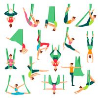 Aero Yoga Dekorative Icons Set vektor