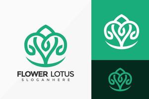 Blumen-Lotus-Schmuck-Logo-Design, minimalistische Logos-Designs-Vektor-Illustrationsvorlage vektor