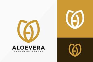 bokstaven a aloevera skönhetsvård logotyp vektordesign. abstrakt emblem, designkoncept, logotyper, logotypelement för mall. vektor