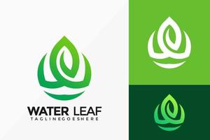 Wassertropfen-Blatt-Logo-Vektor-Design. abstraktes Emblem, Designkonzept, Logos, Logoelement für Vorlage. vektor