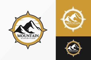 vintage berg expedition logotyp vektor design. abstrakt emblem, designkoncept, logotyper, logotypelement för mall.