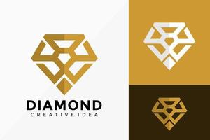 abstraktes Golddiamant-Logo-Vektordesign. abstraktes Emblem, Designkonzept, Logos, Logoelement für Vorlage. vektor