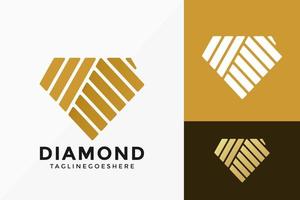 abstrakt diamant kristall logotyp vektor design. abstrakt emblem, designkoncept, logotyper, logotypelement för mall.