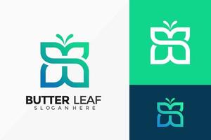 vektor fjäril löv logotyp design. abstrakt emblem, designkoncept, logotyper, logotypelement för mall.