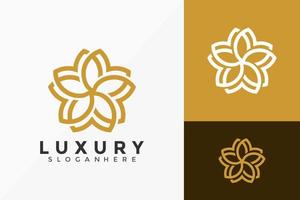 elegant stjärna blomma logotyp design, minimalistisk logotyp design vektor illustration mall