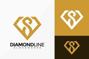 Buchstabe s Strichzeichnung Diamant-Logo-Vektor-Design. abstraktes Emblem, Designkonzept, Logos, Logoelement für Vorlage. vektor