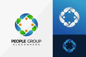 Menschengruppen-Logo-Design, moderne Logo-Designs-Vektor-Illustrationsvorlage vektor