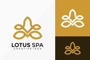 Luxus-Linien-Kunst Lotus Spa kreatives Logo-Vektor-Design. abstraktes Emblem, Designkonzept, Logos, Logoelement für Vorlage. vektor