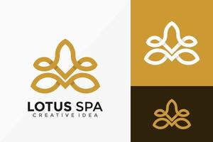 lyxig linjekonst lotus spa kreativ logotyp vektordesign. abstrakt emblem, designkoncept, logotyper, logotypelement för mall. vektor