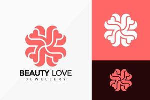 blomma kärlek smycken logotyp design. modern idé logotyper design vektor illustration mall