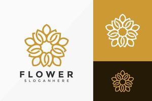 elegant blomma lotus logotyp design, minimalistisk logotyp design vektor illustration mall