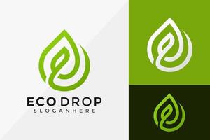 bokstaven e natur eco drop logotyp design, varumärkesidentitet logotyper design vektor illustration mall