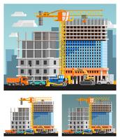 Konstruktion och stadskompositioner Set vektor