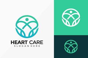 logotyp design för hjärtvård. kreativ idé logotyper design vektor illustration mall