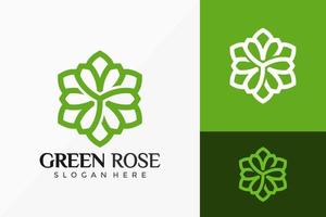 grüne Rose floral Logo-Vektor-Design. abstraktes Emblem, Designkonzept, Logos, Logoelement für Vorlage. vektor