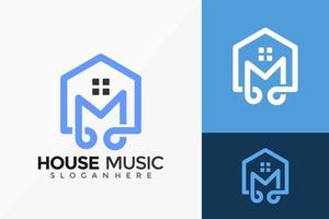 Hausmusik-Logo-Design. moderne Ideenlogos entwirft Vektorillustrationsschablone vektor