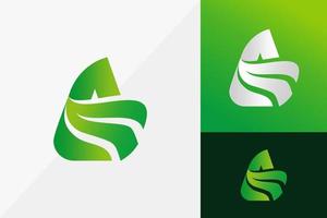 Schreiben Sie ein grünes Blatt-Logo-Design, moderne Logo-Designs-Vektor-Illustrationsvorlage vektor