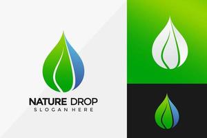 Natur-Tropfen-Blatt-Logo-Design, moderne Logo-Designs-Vektor-Illustrationsvorlage vektor