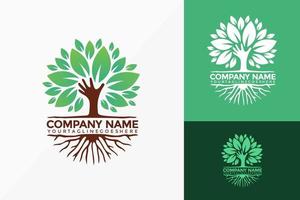 hand träd löv kreativ logotyp vektordesign. abstrakt emblem, designkoncept, logotyper, logotypelement för mall. vektor