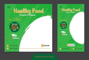 sociala medier post feed och berättelse hälsosam mat färsk grönsak för sociala medier post banner eller reklamblad mall