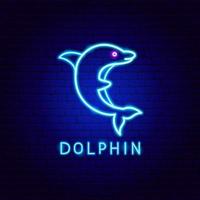 delfin neon etikett vektor