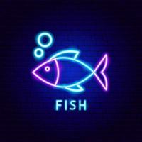 Fisch-Neon-Etikett vektor