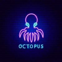 Oktopus-Neon-Etikett vektor