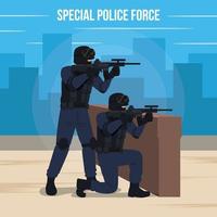 specialpolisstyrka som håller vapenillustration vektor